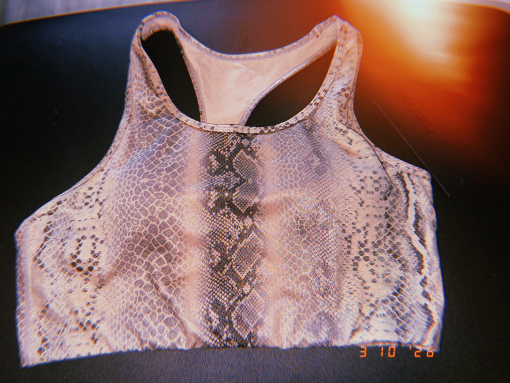Snake skin sports bra