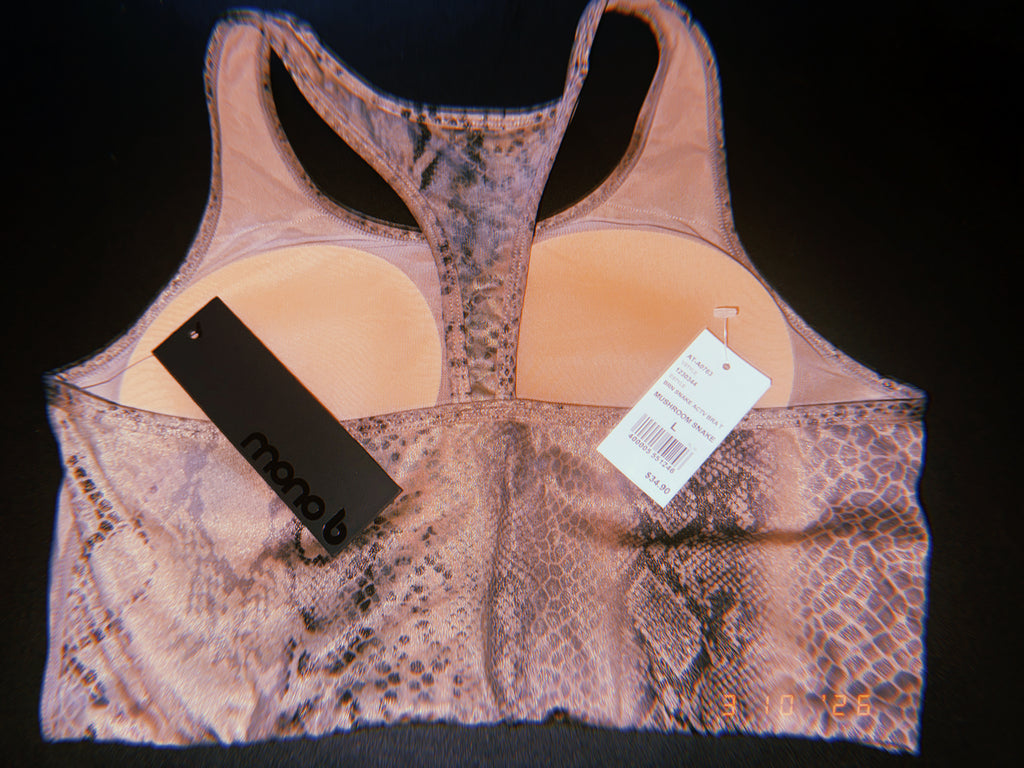 Snake skin sports bra