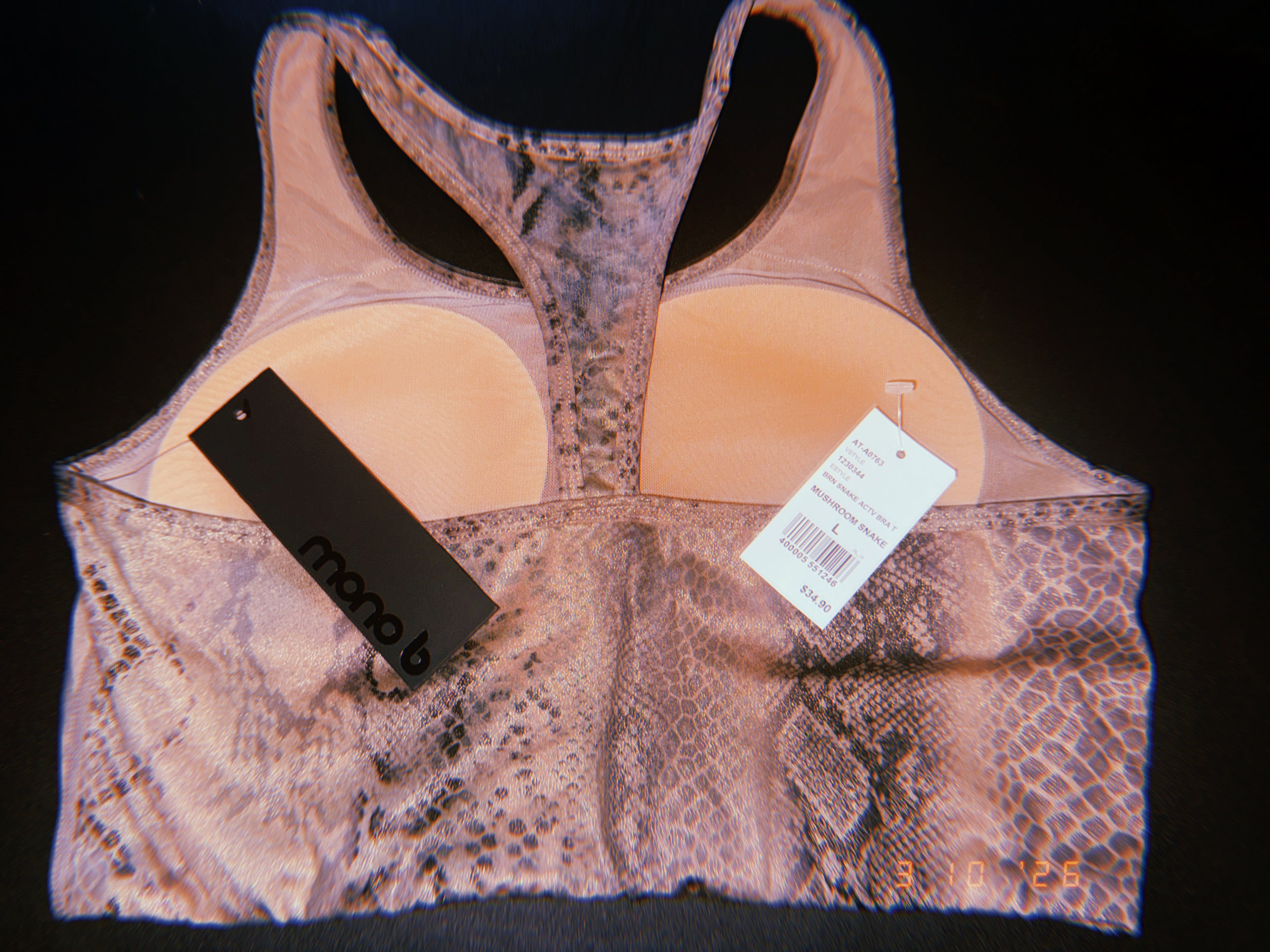 Snake skin sports bra